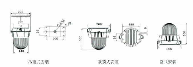 防眩防爆平台灯(SYFBD-007)结构图